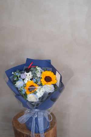 Caps & Blooms Bouquet by Bamboo Green Florist, Penang