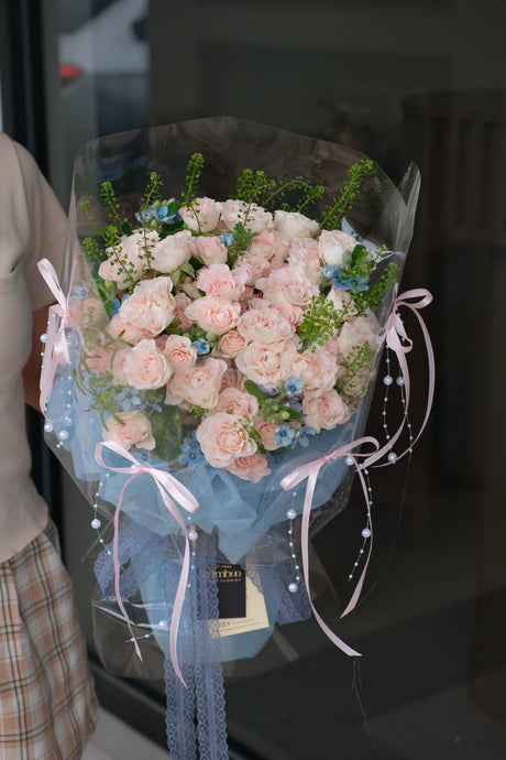 Cotton Candy Romance Bouquet by Bamboo Green Florist, Penang