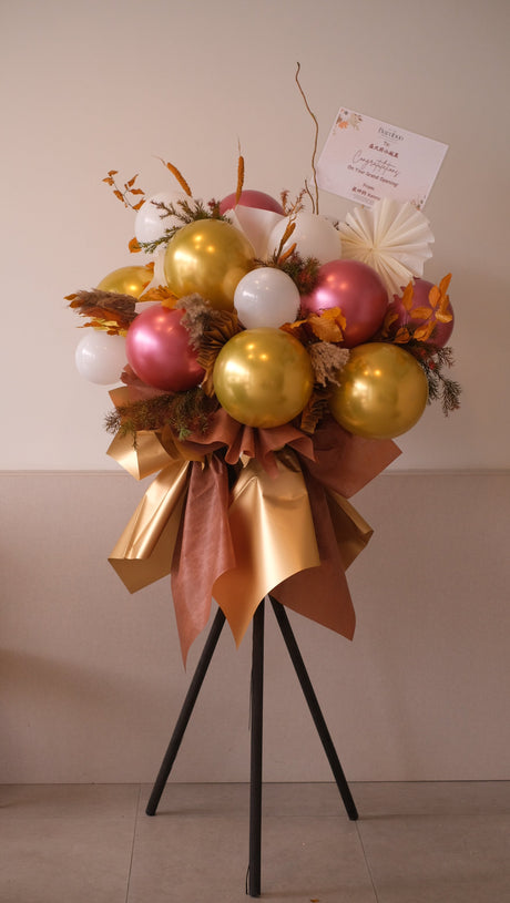 Golden Fiesta Grand Opening Flower Stand by Bamboo Green Florist, Penang