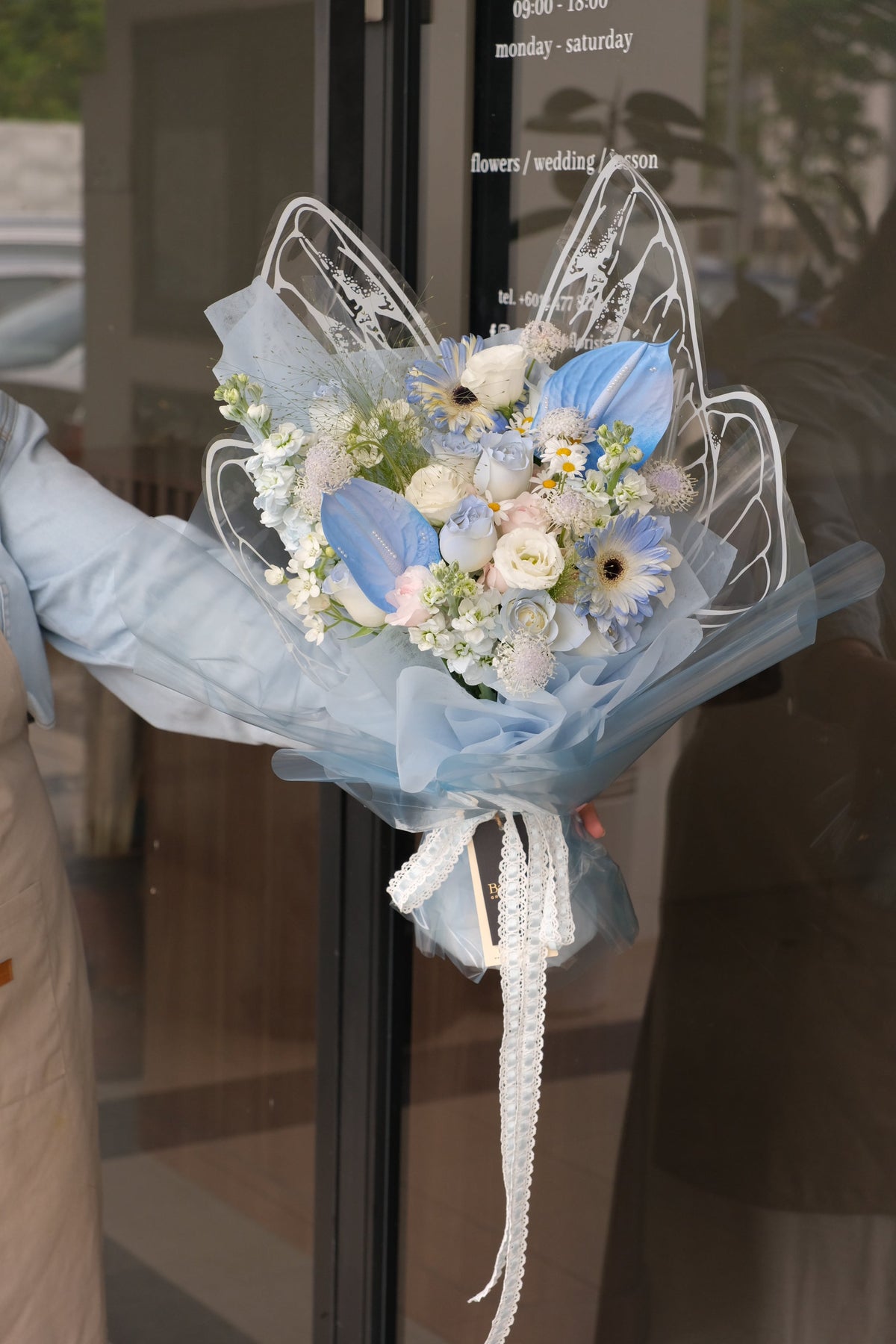 Blue Wings Rose Bouquet by Bamboo Green Florist, Penang, photo 3