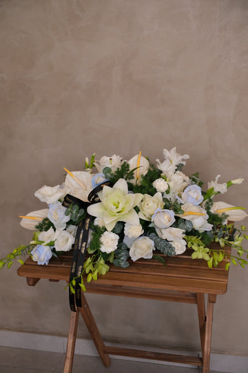 Funeral Casket Spray Condolence Wreath by Bamboo Green Florist, Penang