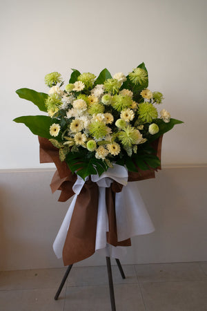 Comfort Green Condolence Wreath by Bamboo Green Florist, Penang
