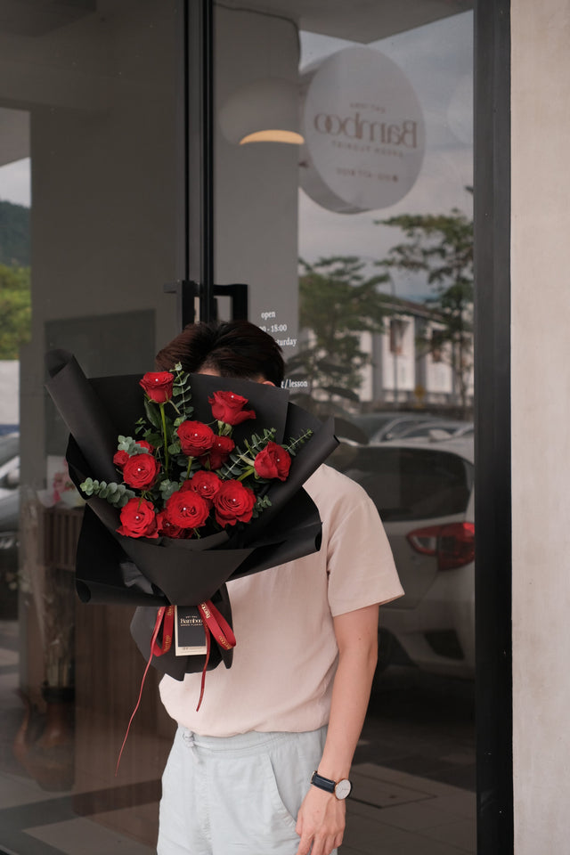 Red Romance Rose Bouquet by Bamboo Green Florist, Penang
