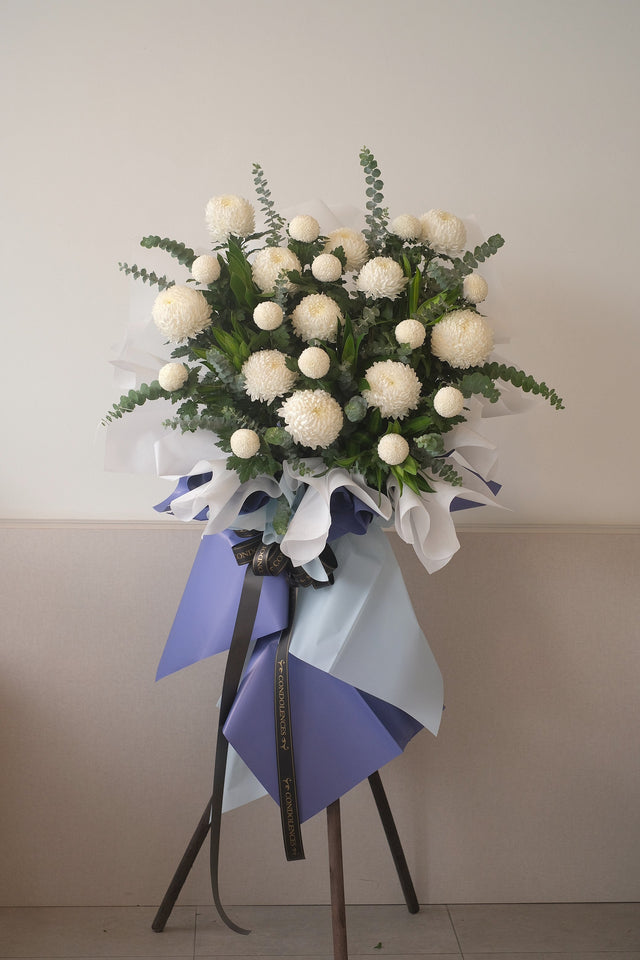 Au Natural Condolence Wreath by Bamboo Green Florist, Penang