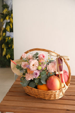 Olive Co Fruit & Flower Basket by Bamboo Green Florist, Penang