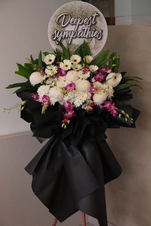 Life Respect Condolence Wreath by Bamboo Green Florist, Penang