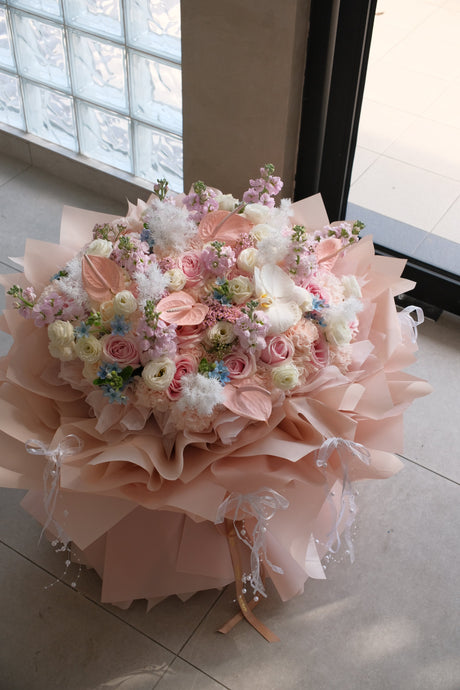 Rose Quartz Rose Bouquet by Bamboo Green Florist, Penang, photo 2