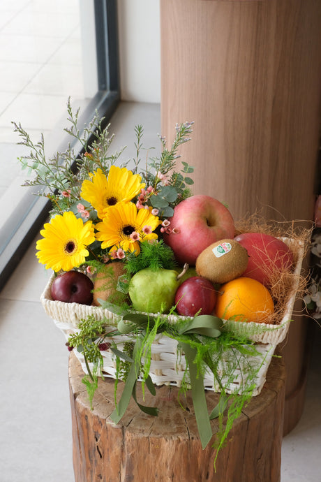 Sweet Relish Fruit & Flower Basket by Bamboo Green Florist, Penang