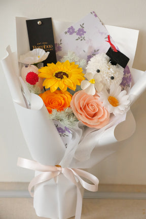 Mini Graduation Soap Flowers Bouquet by Bamboo Green Florist, Penang