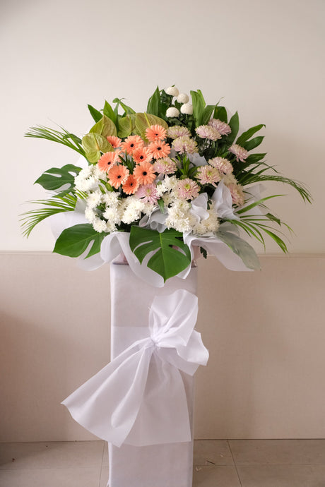 Teak Condolence Flowers by Bamboo Green Florist, Penang