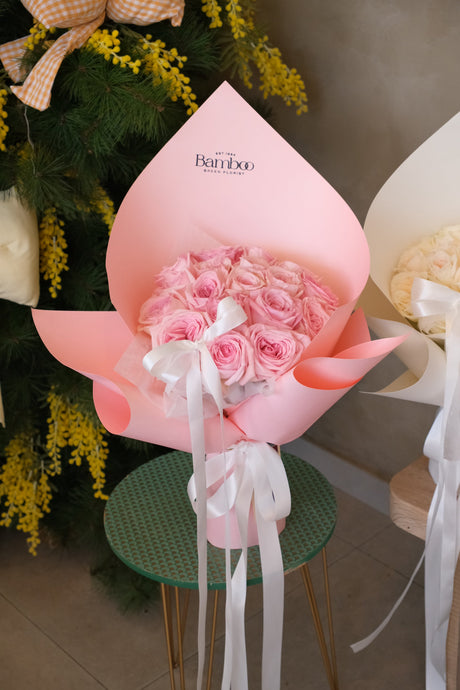 Ruffled Magic Pink Rose Bouquet by Bamboo Green Florist, Penang