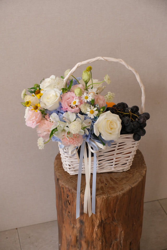 Luxe Care Fruit & Flower Basket by Bamboo Green Florist, Penang