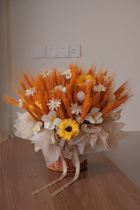Golden Harvest Wheat Basket 2.0 by Bamboo Green Florist, Penang