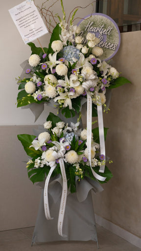 Nautical Blue Condolence Wreath by Bamboo Green Florist, Penang