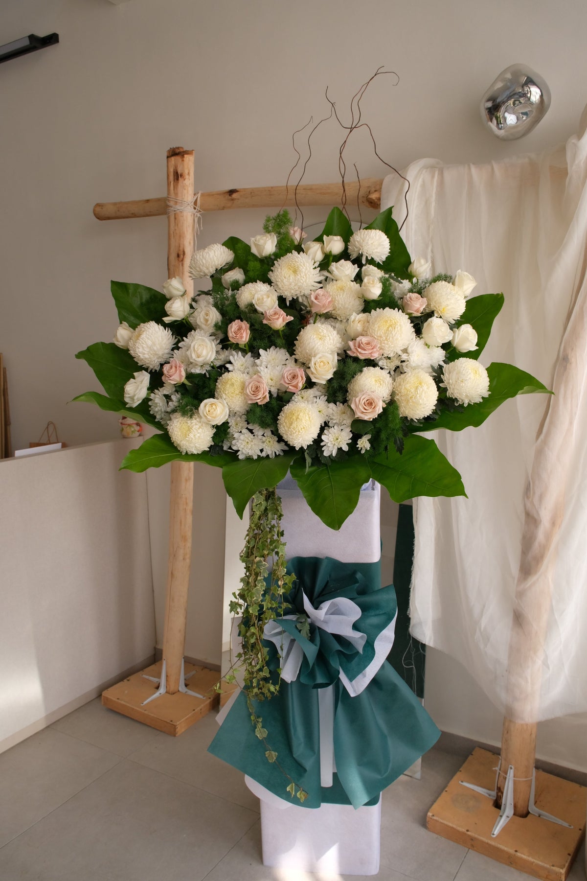 Gentile Condolence Flower Stand by Bamboo Green Florist, Penang