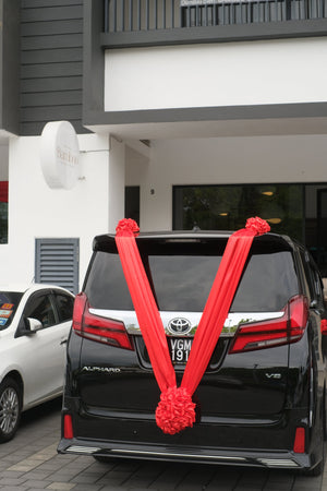 Wedding Car Decor - Traditional Chinese Hydrangea Tie by Bamboo Green Florist, Penang, photo 4
