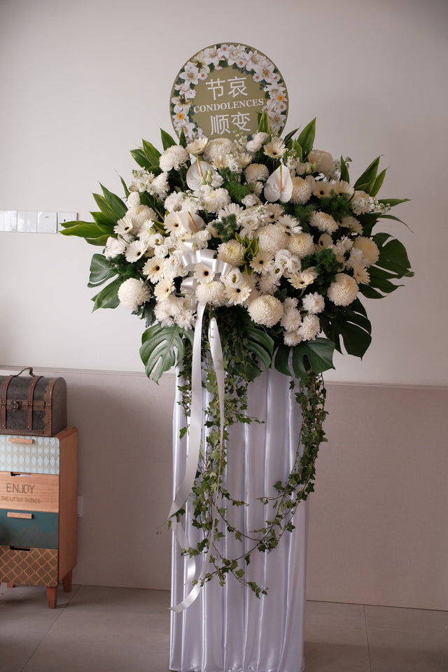 Florence Condolence Flower Stand by Bamboo Green Florist, Penang