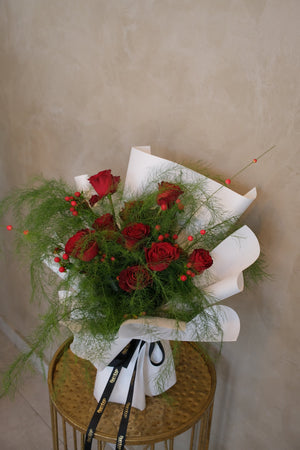 Cranberry Tulip Bouquet by Bamboo Green Florist, Penang