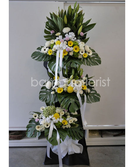 Green Gallop Condolence Wreath by Bamboo Green Florist, Penang