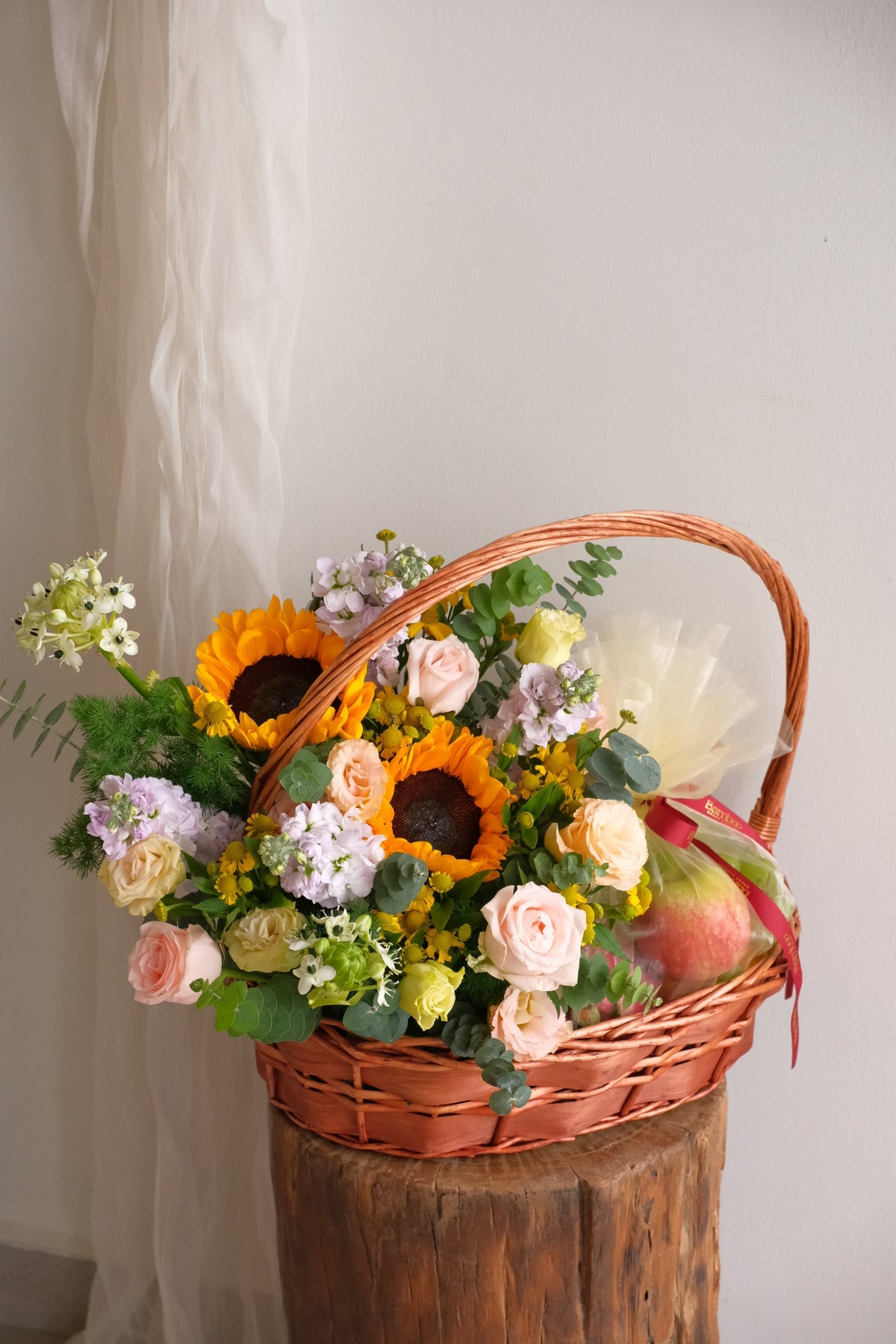 Halcyon Fruit & Flower Basket by Bamboo Green Florist, Penang, photo 2