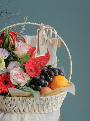 Healthy Grazing Fruit & Flower Basket by Bamboo Green Florist, Penang, photo 2