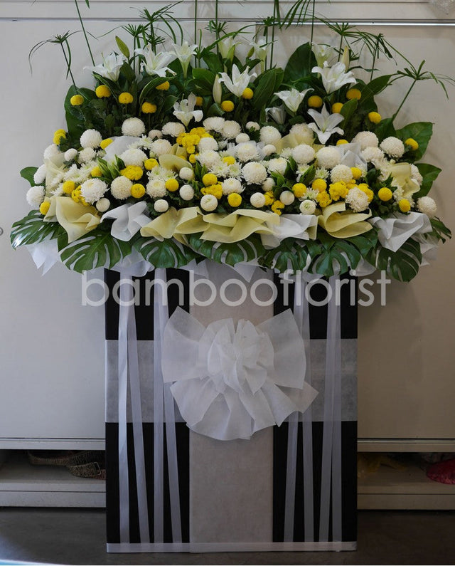 Light Of Life Condolence Wreath by Bamboo Green Florist, Penang