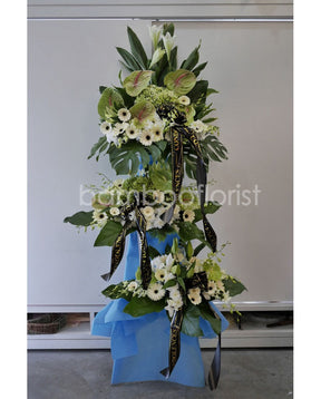 Moss Print Condolence Wreath by Bamboo Green Florist, Penang