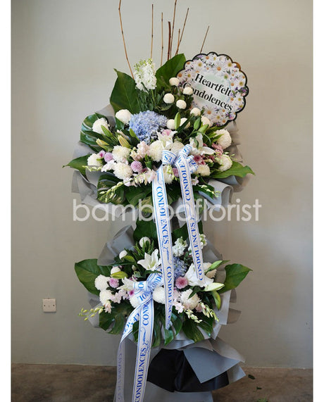 Nautical Blue Condolence Wreath by Bamboo Green Florist, Penang, photo 2