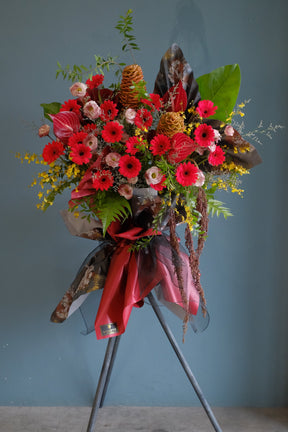 Omakase Opening Grand Opening Flower Stand (Bright & Bold) by Bamboo Green Florist, Penang, photo 2