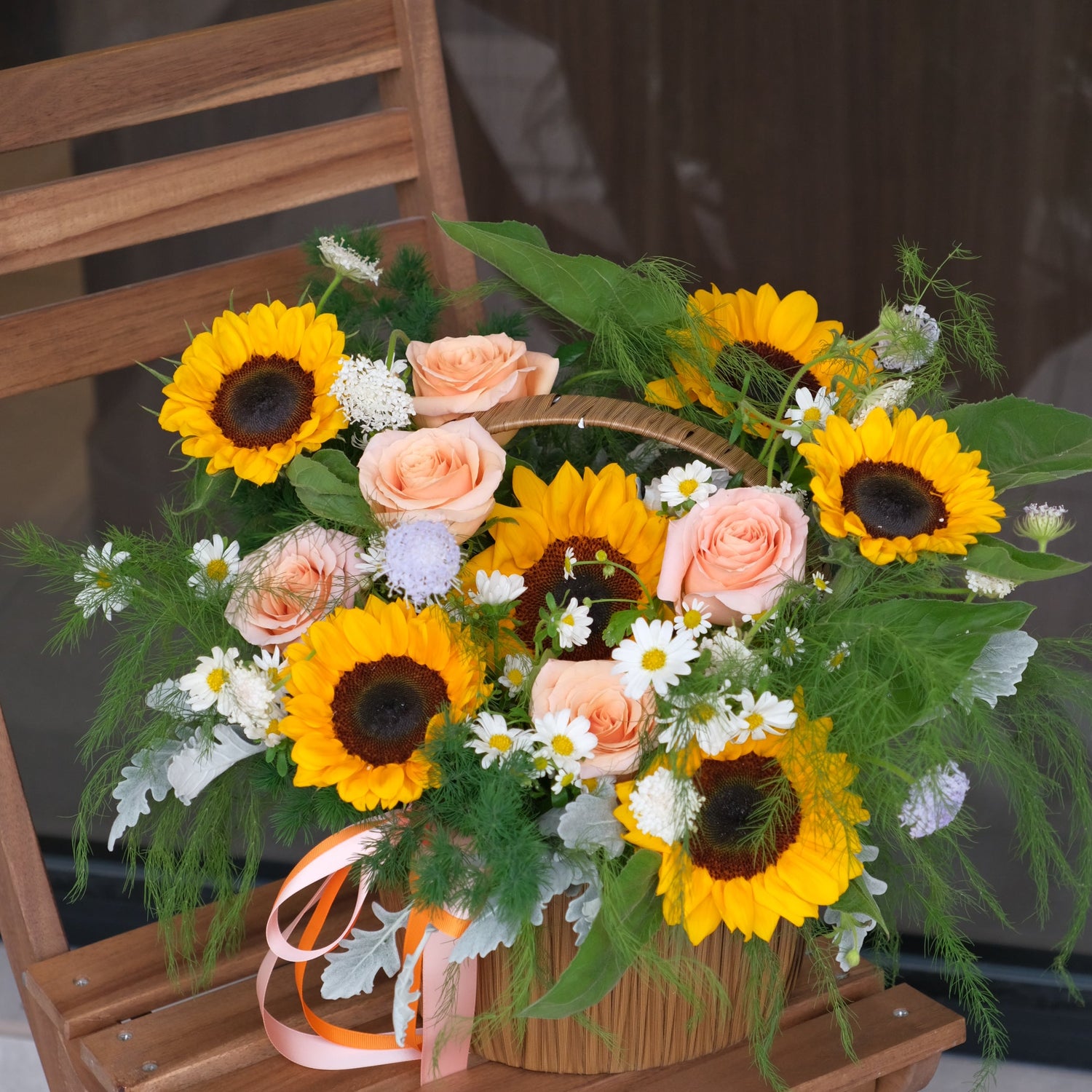 Sunny Ale Flower Basket by Bamboo Green Florist, Penang