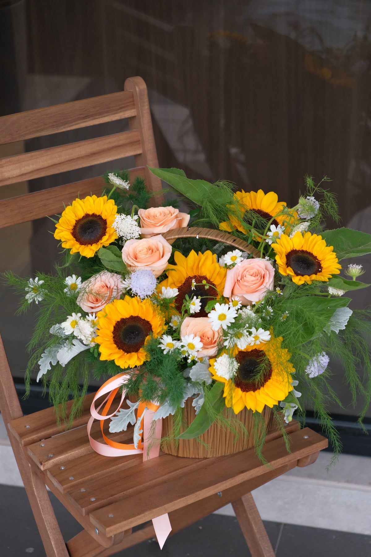 Sunny Ale Flower Basket by Bamboo Green Florist, Penang