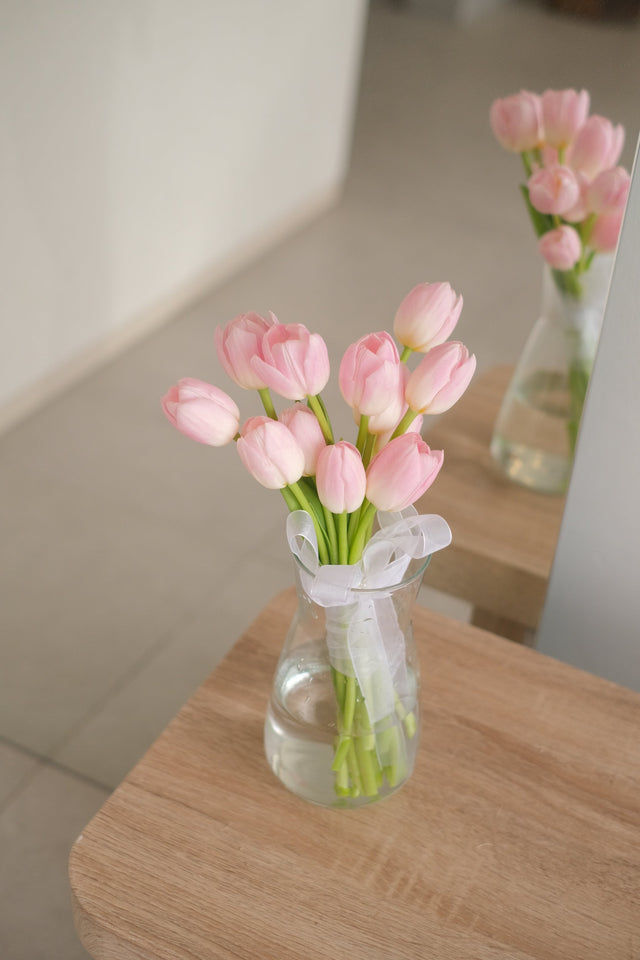 Pink Tulips in Vase by Bamboo Green Florist, Penang