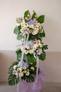 Purple Whimsey Condolence Wreath by Bamboo Green Florist, Penang