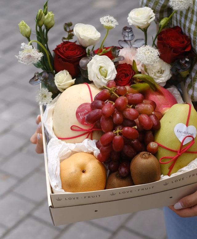 Summer Bling Fruit & Flower Basket by Bamboo Green Florist, Penang