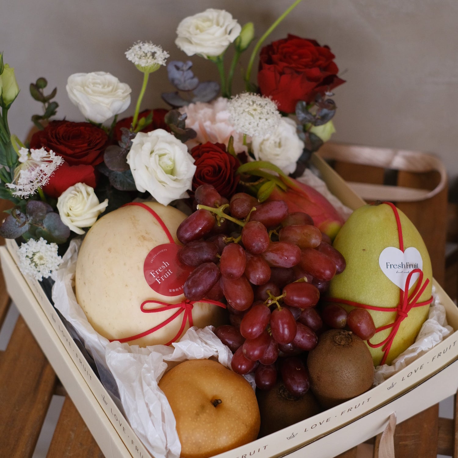 Summer Bling Fruit & Flower Basket by Bamboo Green Florist, Penang, photo 2