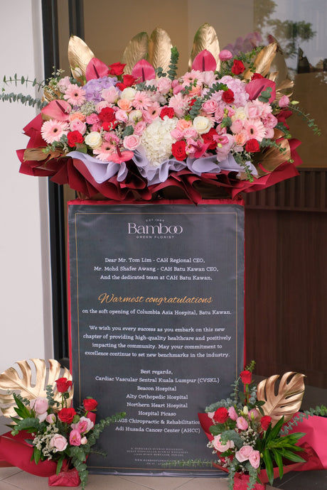 Tribal Art Grand Opening Flower Stand by Bamboo Green Florist, Penang