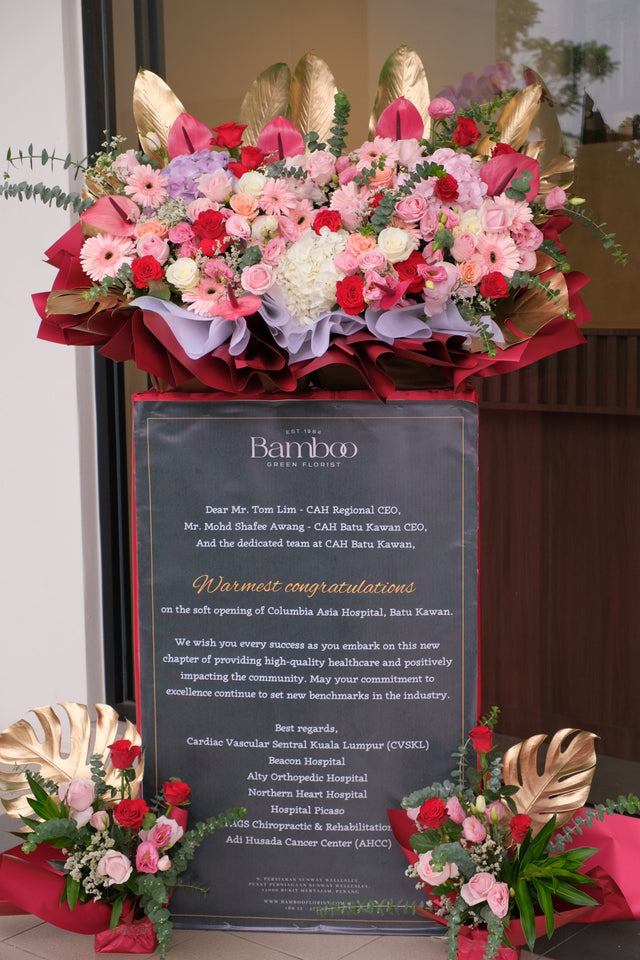 Tribal Art Grand Opening Flower Stand by Bamboo Green Florist, Penang