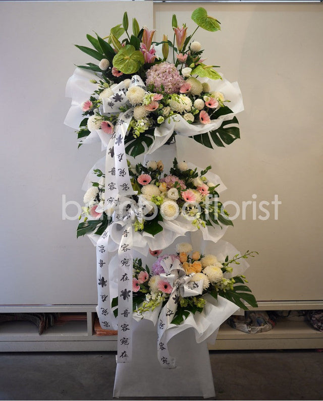 Trinklets Condolence Wreath by Bamboo Green Florist, Penang