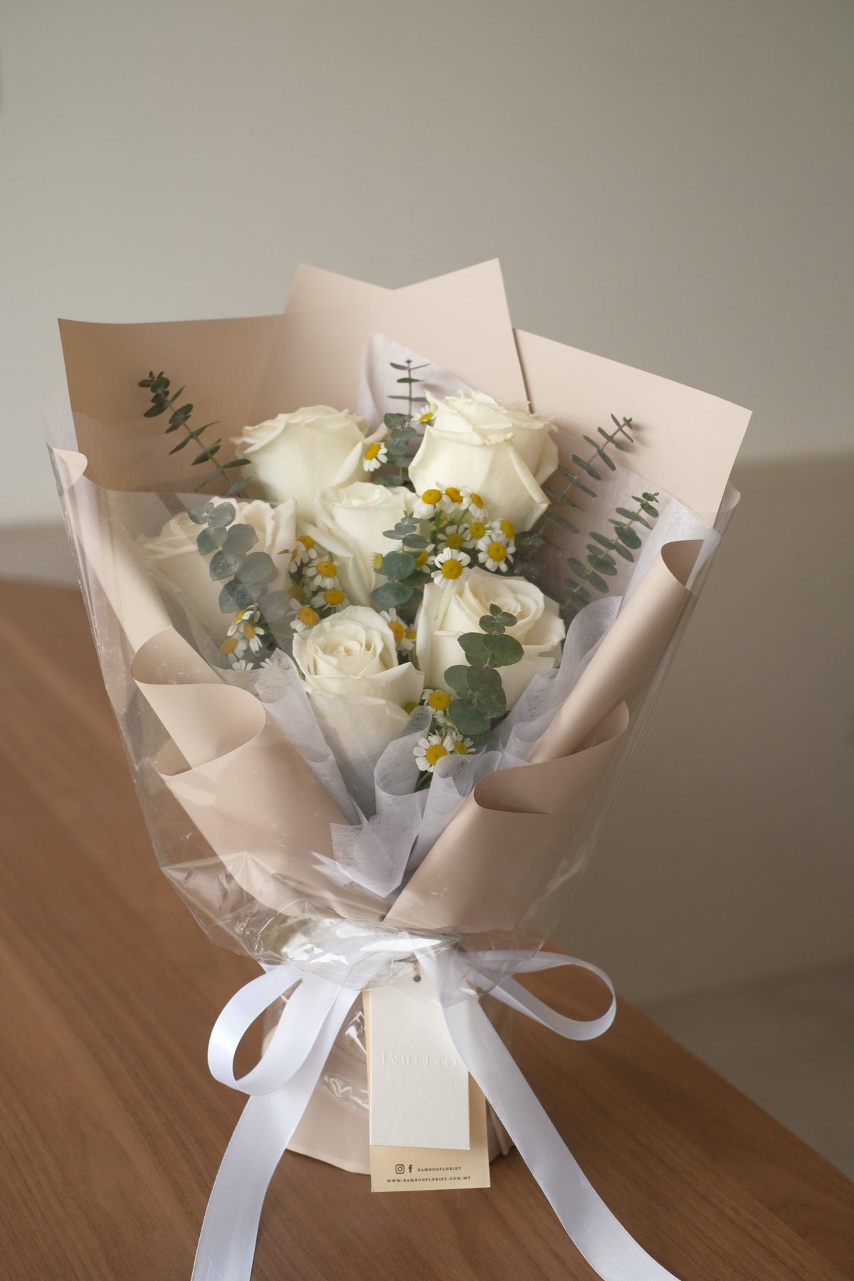 Truly White Rose Bouquet by Bamboo Green Florist, Penang, photo 2