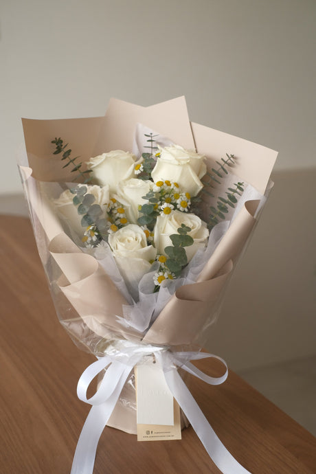 Truly White Rose Bouquet by Bamboo Green Florist, Penang, photo 2