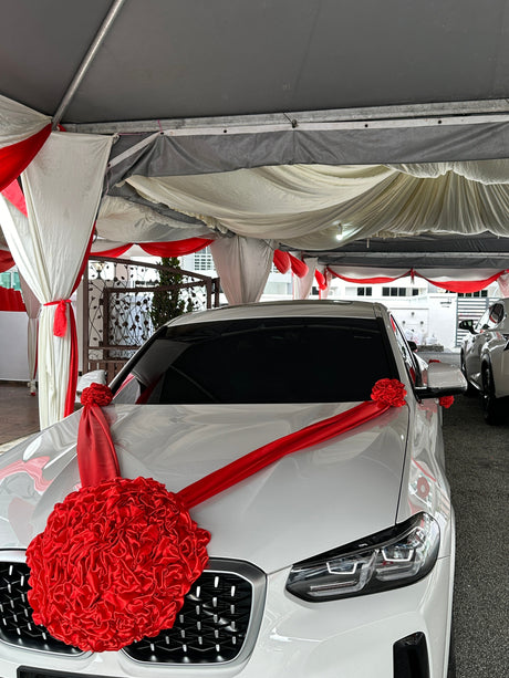 Wedding Car Decor - Traditional Chinese Hydrangea Tie by Bamboo Green Florist, Penang, photo 5