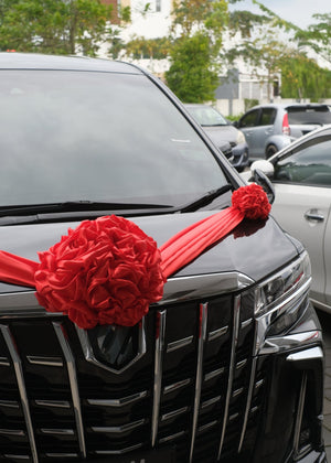 Wedding Car Decor - Traditional Chinese Hydrangea Tie by Bamboo Green Florist, Penang
