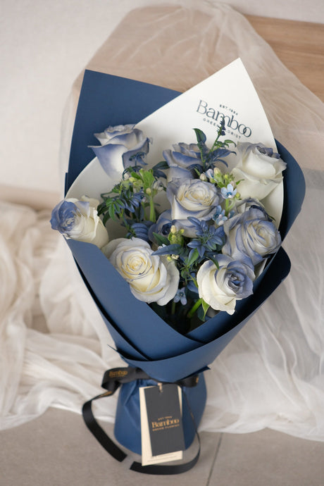 Blue 2.0 Rose Bouquet by Bamboo Green Florist, Penang