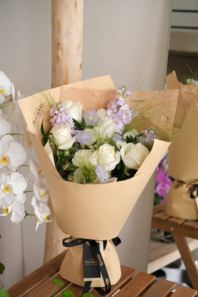White Mono Bouquet by Bamboo Green Florist, Penang