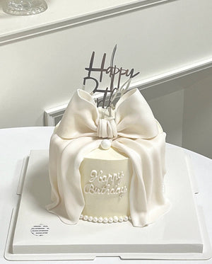 White Ribbon Cake by Bamboo Green Florist, Penang