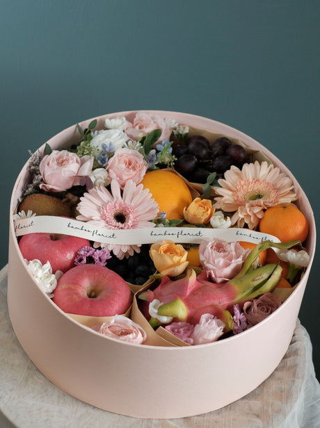 XL Fruits & Flower Box - Pink by Bamboo Green Florist, Penang, photo 2
