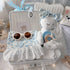 Baby Blue Princess premium baby gift set in a rattan basket with blue princess romper