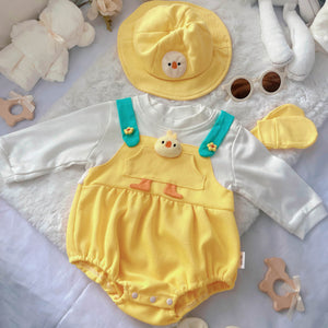 Baby Chicky baby outfit styling – yellow chick romper