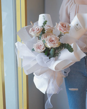 Bare Blush Rose Bouquet by Bamboo Green Florist, Penang
