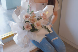 Bare Blush Rose Bouquet by Bamboo Green Florist, Penang, photo 2